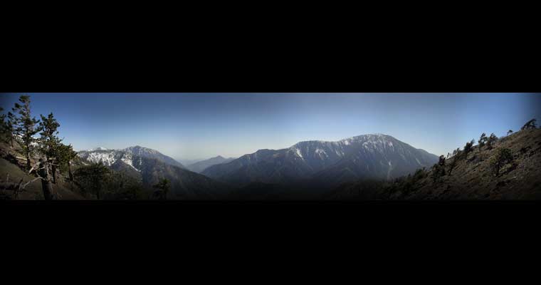 Stitched Panoramic View of Mt. Baldy [Mt. High Backcountry, California / 2010]
