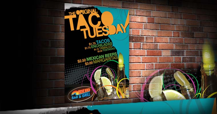 Pacific Beach Bar & Grill: Taco Tuesday [Poster / 2009] 